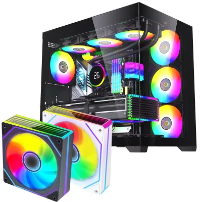 120mm ARGB DC Fan 12V PC Chassis Desktop Cooling Fan Heat Sink Cooler Safety Mute Low Power Consumption