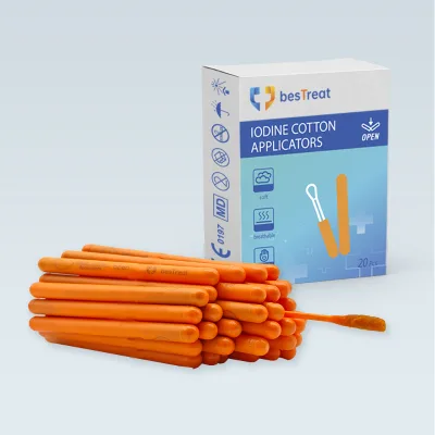 Povidone Iodine Swabs-Antiseptic Medical Supplies Individually Wrapped Wound Care First Aid Cleaner 20-pack Box