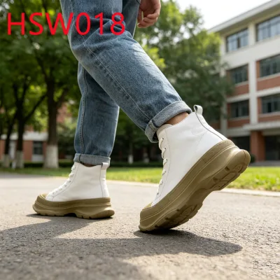 HY,Thailand Popular Wearable Rubber Sole White Casual Shoes Factory Price Non-chafing Feet Hua Singh Platform Boots HSW018
