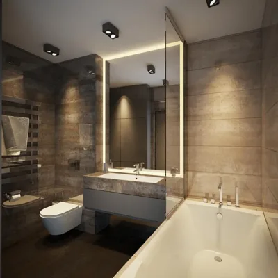 Horizontal Style Rectangle Design Hotel LED Backlit Glass Bathroom Mirror With Four Sides Lighting