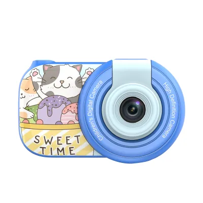 OEM Kids Camera with 90 Flip Lens 2.4" IPS Screen 1080P Video, Built-in Games-Children's Toy & Gift with Optional Stickers