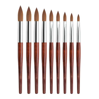 Wholesale Custom Logo Imitation Rosewood Nail Acrylic Brush Private Label Salon Supply