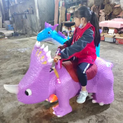 Factory Customization Kids Paly Cute Artificial Dinosaur Car with Light for Dinosaur Park