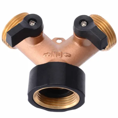 Tap Water Connector Two Way Double Garden Twin Brass Tap Hose Pipe Splitter Adapter Connector for Garden Irrigation
