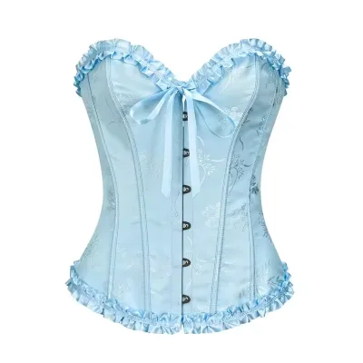 Sexy Low-cut Backless Jacquard Splicing Lace Chest-wrapped Flower Waist Corset De Mujer White Lace Coquette Corset Top