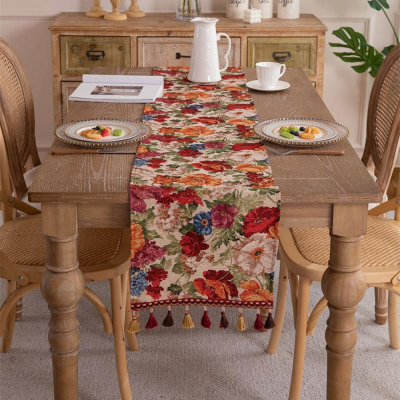 Wholesale Bohemian Ethnic Style Floral Beaded Table Runner