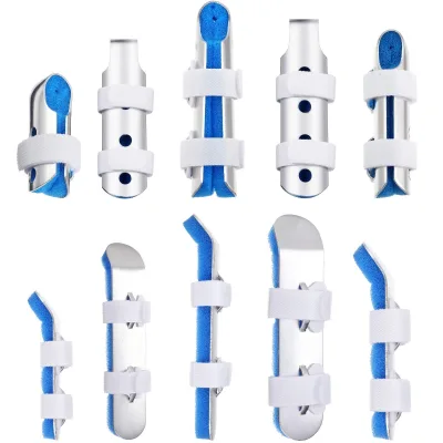 Finger Splint Metal Finger Support Finger Knuckle Immobilization with Soft Foam Inner Band and Protective Vent for Adults