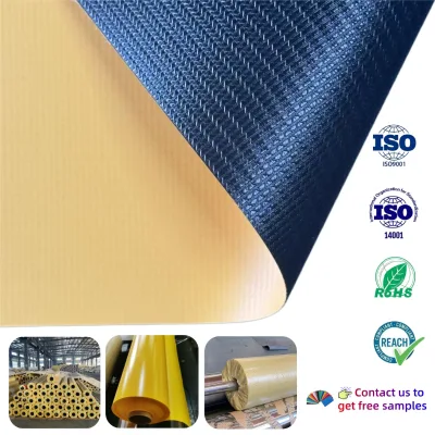 Wholesale Factory PVC Vinyl Fabric Custom Size Fire Retardant 900GSM Anti-Static Waterproof Windproof Twill PVC Coated Roll for