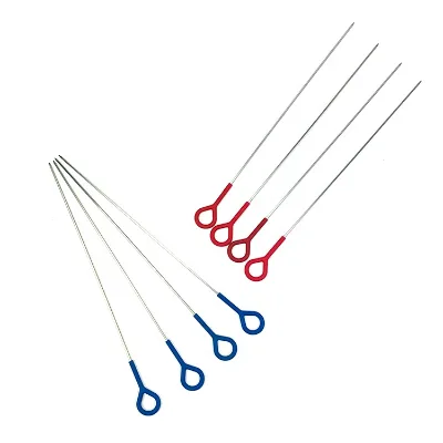 Plastic Handle Skewer Stainless Steel Roasting Stick Bbq Skewers