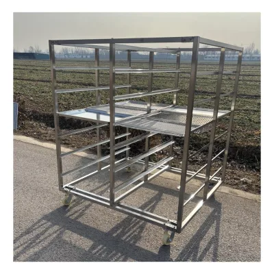 Stainless Steel Baking Cart Moveable Multi-Layer Baking Cart Storage Rack Hand trolley Drying Metal Baking Cart