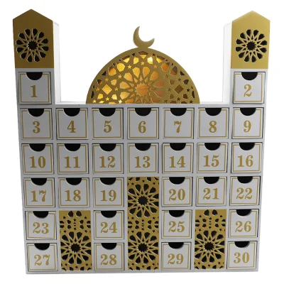 New LED Light Castle Calendar Cabinet Home Desktop Decoration Holiday Countdown Ornament