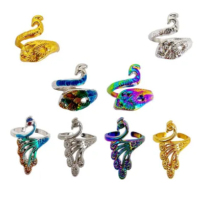 Phoenix Shape Crochet Loop Faster Knitting Finger Yarn Guide Adjustable Crochet Knitting Ring Yarn Tension Finger Ring