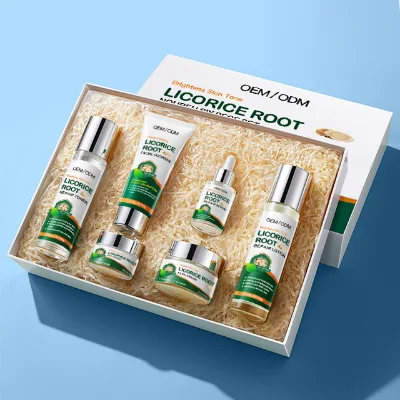 OEM Organic Licorice Root Face Cream Hydrating Vegan Skin Care Set Oil Private Label OEM/ODM Adults Women Licorice Skin Care Set