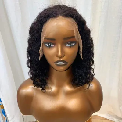 Natural Black Raw Hair Romantic Curly Wig Transparent Lace Vietnamese Curly Hair Remy Hai