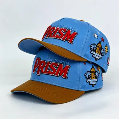Wholesale Custom Outdoor Baseball Cap 3D Embroidery Palm Patch Two Tone Sport Cap