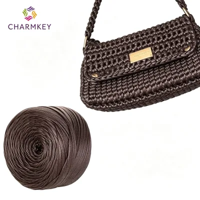 Fancy Leather T-shirt Yarn Strip Soft Ribbon Yarn for Hand Knitting and Crocheting Bag Carpet DIY Craft