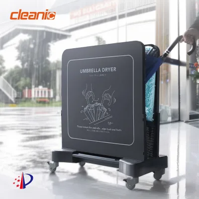 Eco-Friendly Umbrella Rain Drying Station Chenille ABS Plastic Wet Umbrella Dryer with Wheels for Public Place