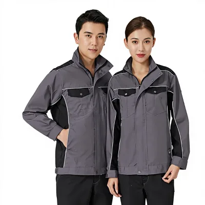 Spring/Autumn Cotton Anti-Tear Suit for Men/Women; Durable Tear-Resistant Non-Deformable Staff Uniform Embossed Logo-Printed