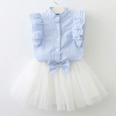 Hot Selling Kids Custom Printing Cut and Sew T-shirt and Little Girls Dress Suits From China Factory