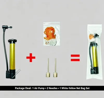 Portable Mini Hand Air Pump for Sports Ball Bike Tire, Inflator Set with 2 Ball Needles & Ball Carry Net Bag