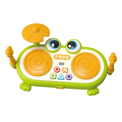 Educational Cartoon Frog Kids Children Baby Musical Plastic Drum Set Toy