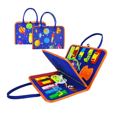 Felt toys montessori education busy board with dinosaur and alphabet cover for toddler kids
