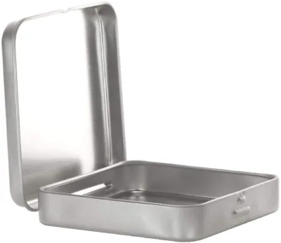 Rectangular Shape Metal Tin Can Metal Tinplate Cigarette Case With Hinged Lid Cigar Tin Case