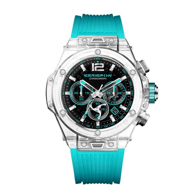 Chronograph Watch Men Wristwatches Quartz Three-eye Plastic Eletronic Japanese Quartz Movement Watch