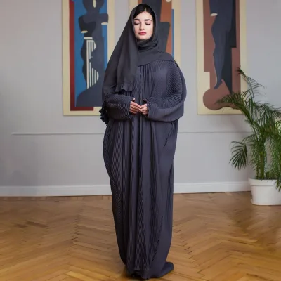 Aschulman Modern Kaftan Crimp Dress Women Ladies Muslim Prayer Abaya Dress for Muslim Woman Manufacturers
