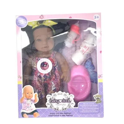 12inch Soft Doll Silicone Baby Dolls Plastic Toy Black with Music for Kids Milk Bottle Fashion Girl Doll Vinyl Unisex Kids Gift