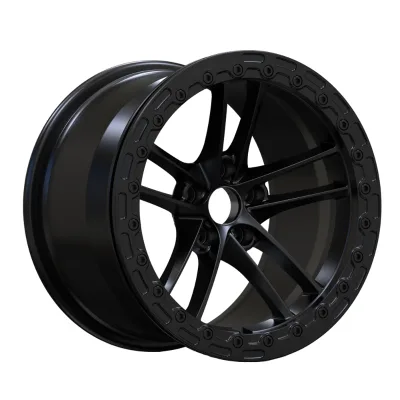 Personalized Forged Wheels Real Functional Black Five Spoke 17 Inch 5X112 Deep Concave Drag Racing Beadlock Wheels for Mustang