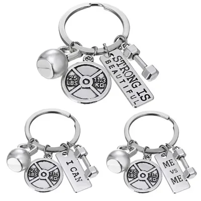 Sports Strength Dumbbell Barbell Kettlebell Keychain Fitness Equipment Peripheral Peripheral Sports Accessories Metal Key Chains