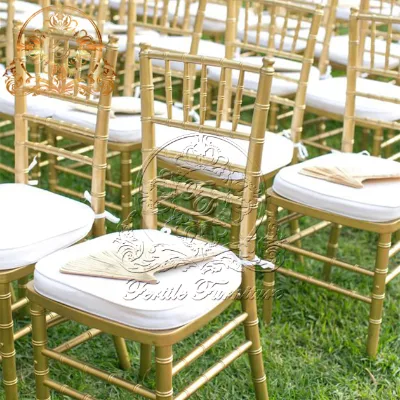 Royal Reception Accent Dining Throne Metal Chiavari Chair for Wedding Event Banquet Hall Outdoor Villa Living Room Durable