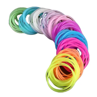 Night Glow Rubber Wristband Gifts Candy Colors Luminous Bracelet Women Silicone Control Elastic Hair Bands Bracelet
