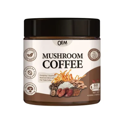 OEM Private Label Healthy Herbal Black Instant Mushroom Coffee Extract Powder Organic Lions Mane Coffee for All Women