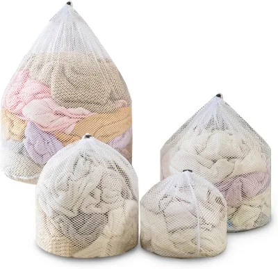 Commercial Cylindrical Mesh Laundry Bag Sturdy Mesh Material with Drawstring Closure Ideal Machine Washable Mesh Laundry Bag