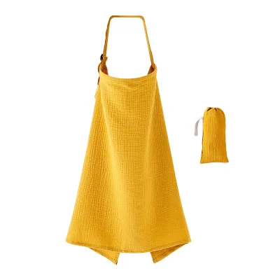 Cotton Muslin Nursing Cover Breathable Breastfeeding Poncho and Blanket Feeding Apron Cover up