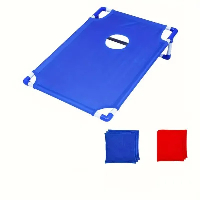 1 Set Red/Blue Portable Foldable Durable Cornhole Game with Beach Bag