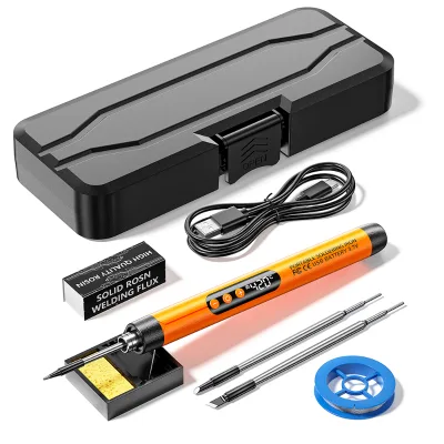 Aipudi Portable Rechargeable USB 3.7V8W Digital Display Temperature Regulating Handheld Intelligent Electric Soldering Iron Kits