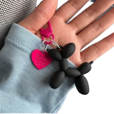Wholesale Custom Logo Acrylic Balloon Dog Coin Holder Keychain UV Printing Colorful Cute Pet Charm Trending Gift