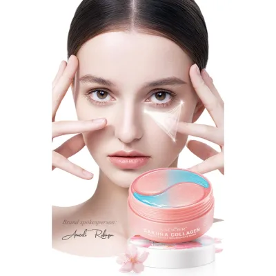 Private Label Hydrogel Eye Patch Collagen Sakura Moisturizing Anti Aging Crystal Eye Mask Skin Care Beauty