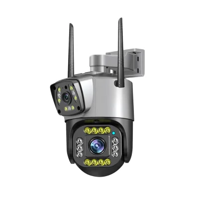 New 4MP 4G Lens Dual 1080P Wireless Smart Home Security Camera OEM ODM Supported SD Card Data Storage Outdoor Surveillance