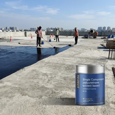 W-01 JianHaiZhongJian CE Certified High Elastic Crack Bridging Solvent Liquid Membrane Concrete Flat Roof Leak Repair Waterproof