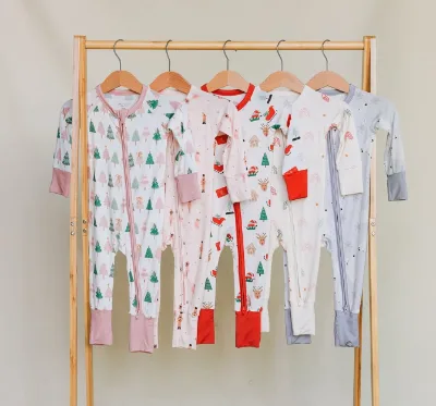 Custom 100% Bamboo Viscose Easy On/Off Baby Zippy   Romper Bamboo Pajamas for Active Toddlers