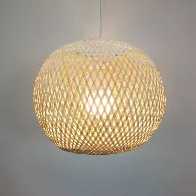 Modern Natural High Quality Pendant Lamp with Bamboo Material Lamp Shade for Living Room Hotel