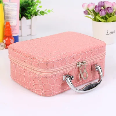 Wholesale Cheap Polyester Fashion Dot Patterned Open Closure Makeup Mirror Case Cosmetic Makeup Organizer Storage Bag