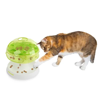 Mushroom Shaped Interactive Slow Feeder Cat Toy for Hide and Seek Treat Dispensing and IQ Training