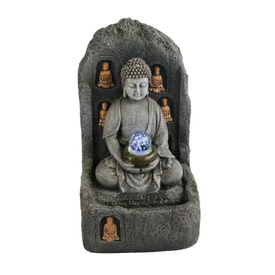 Resin Sitting Buddha Fountain Garden Fountains Fontaine Water Fountain for Outdoor Garden