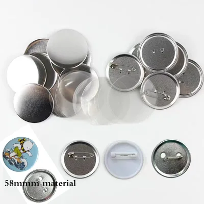 58mm Day Bottom Tinplate Badge Consumables Diy Blank Pin Material Paper Clip Smug Pin Accessories
