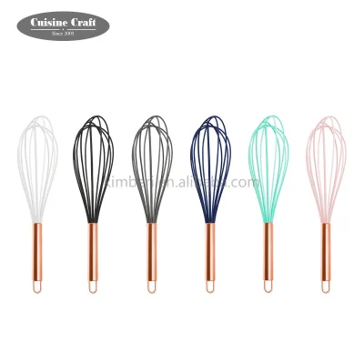 Kitchen Whisk Tea Whisk Innovative Kitchen Gadgets Egg Beater Silicone Egg Whisk with Stainless Steel Handle